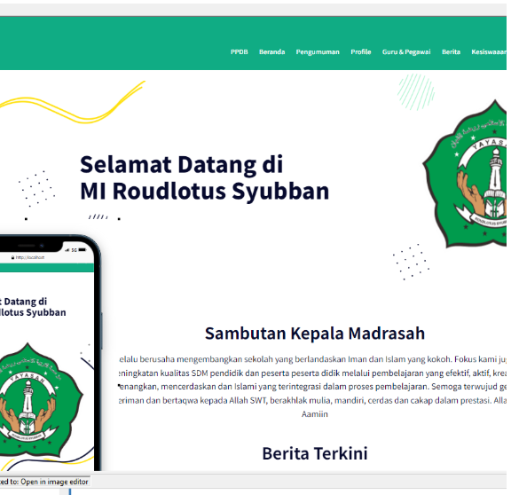 Website Sekolah MI Roudlotussyubban Jasa pembuatan website webdev semarang