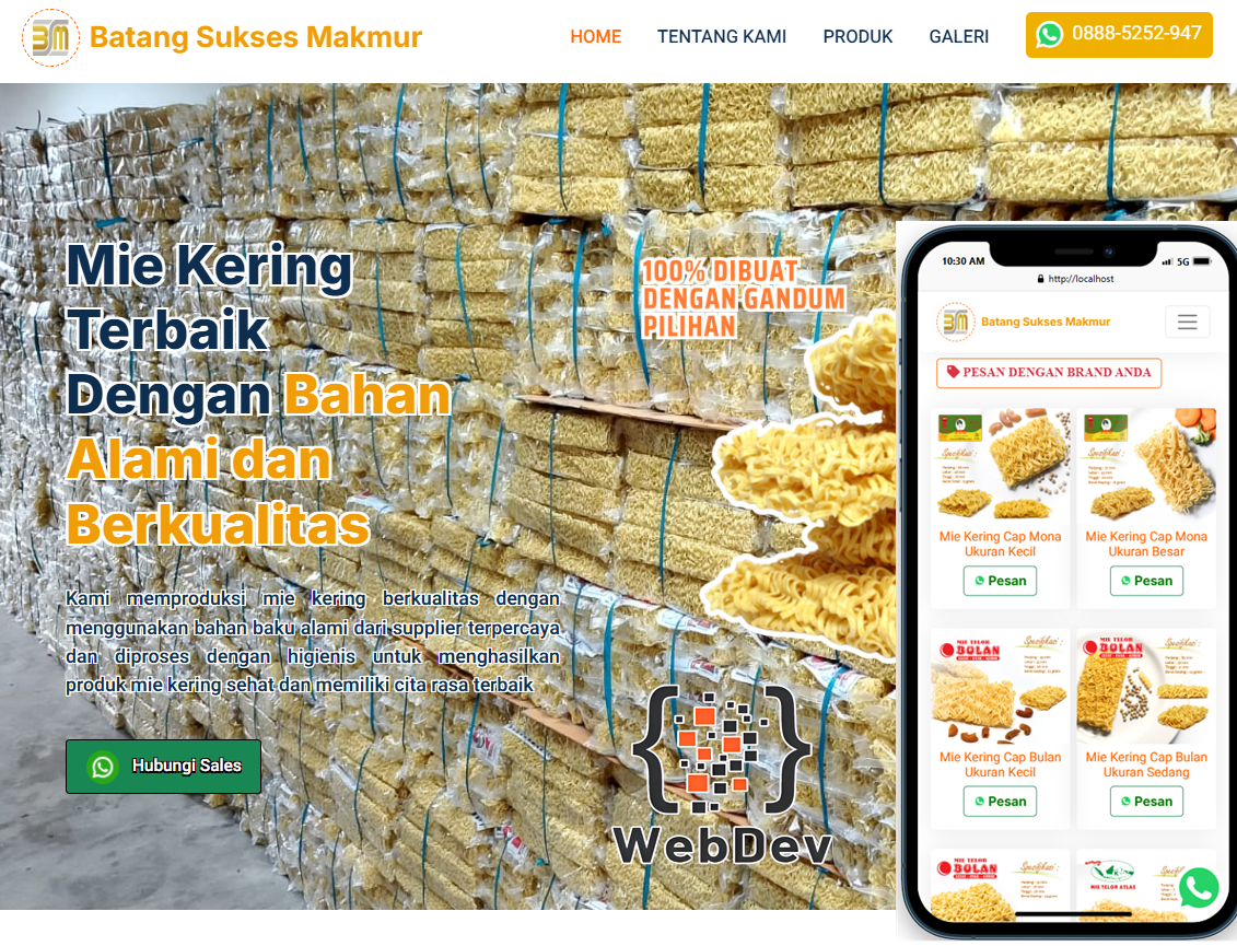 PABRIKMIEKERING.COM  PT BATANG SUKSES MAKMUR Jasa pembuatan website webdev semarang