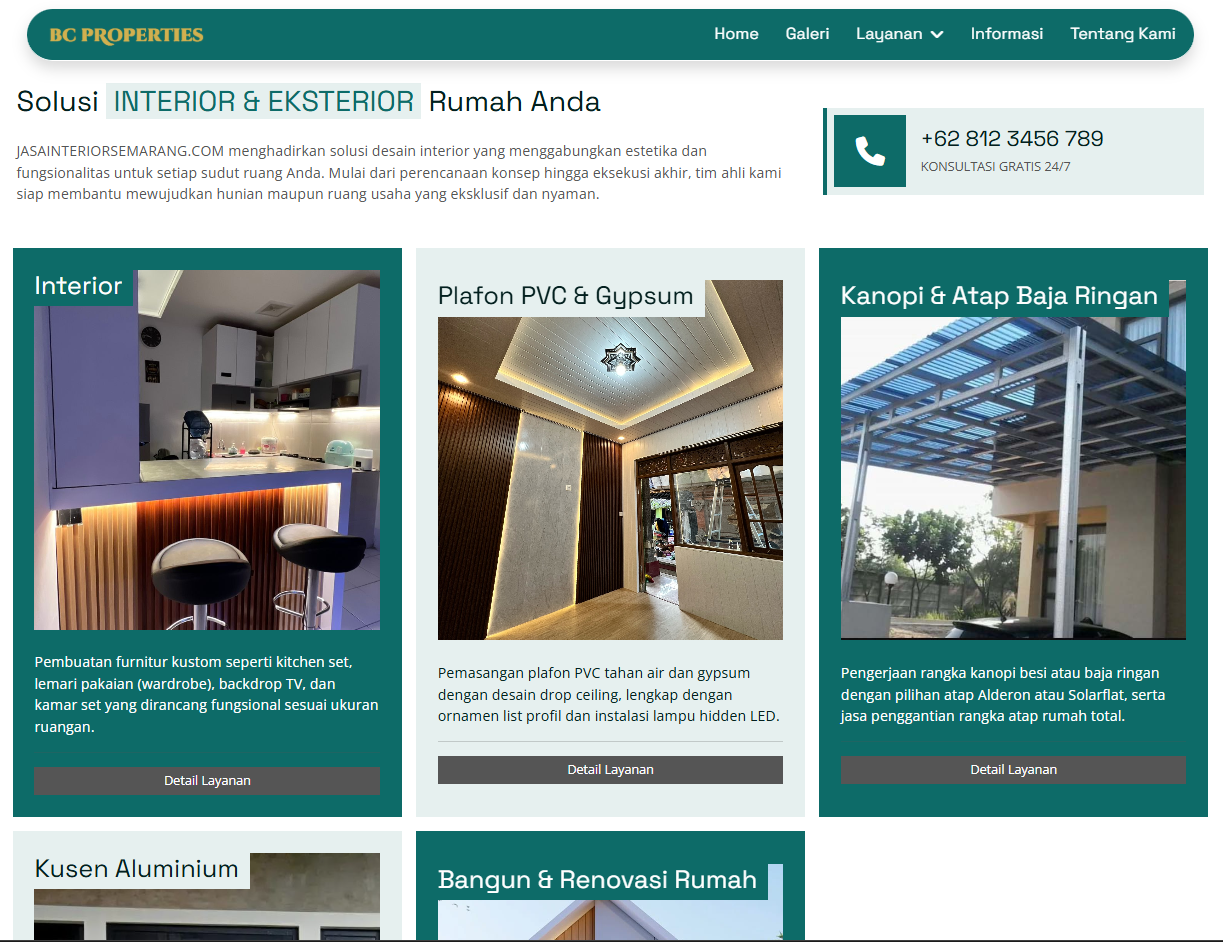 Web Jasainteriorsemarang.com Jasa pembuatan website webdev semarang