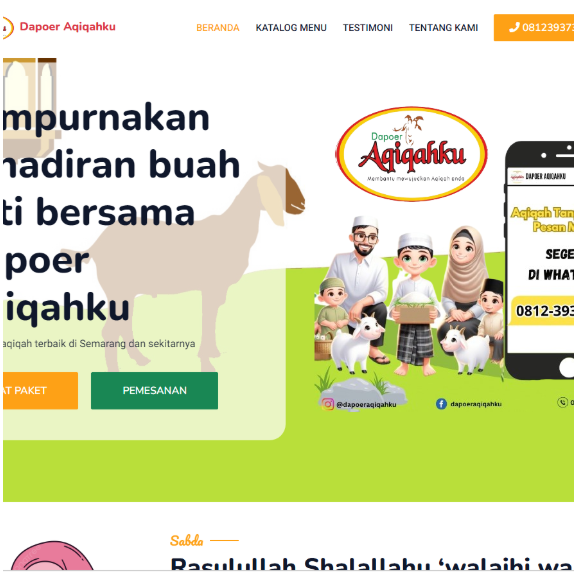 WEBSITE DAPOERAQIQAHSEMARANG.COM Jasa pembuatan website webdev semarang