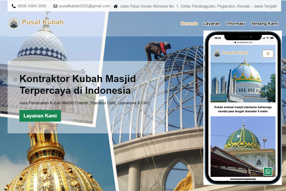 Website Penjualan Kubah Masjid CV LATU AMPUH Jasa pembuatan website webdev semarang