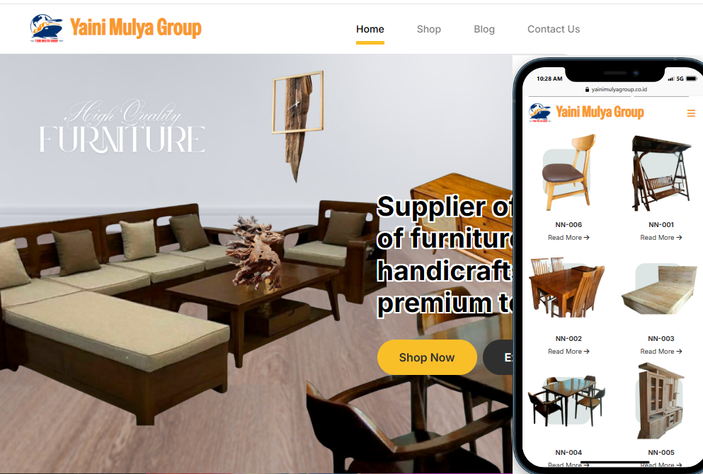 SUPPLIER FURNITURE EXPORT PT YAINIMULYAGROUP.CO.ID Jasa pembuatan website webdev semarang