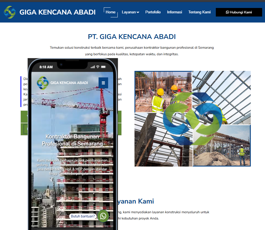 Website Kontraktor Bangunan PT Giga Kencana Abadi Jasa pembuatan website webdev semarang