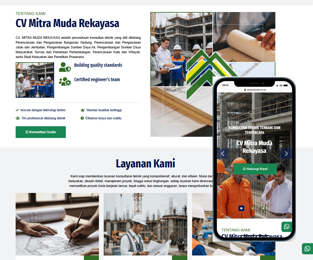 WEBSITE KONSULTAN TEKNIK CV MITRA MUDA REKAYASA Jasa pembuatan website webdev semarang