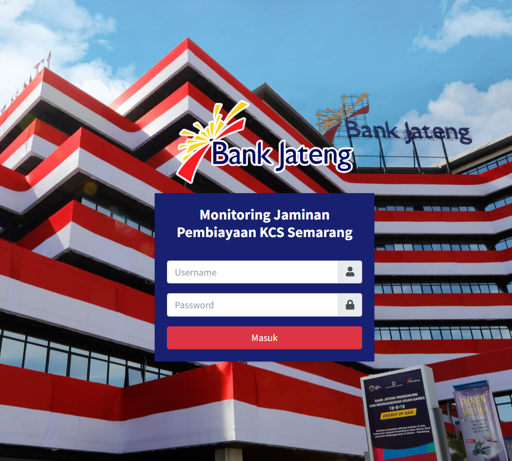 Monitoring Jaminan Bank Jateng KCS Jasa pembuatan website webdev semarang