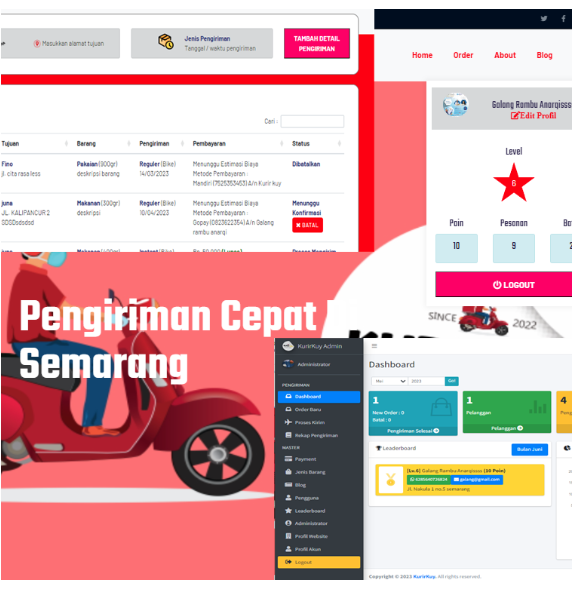 Web Aplikasi Pengiriman Barang / KURIR Jasa pembuatan website webdev semarang
