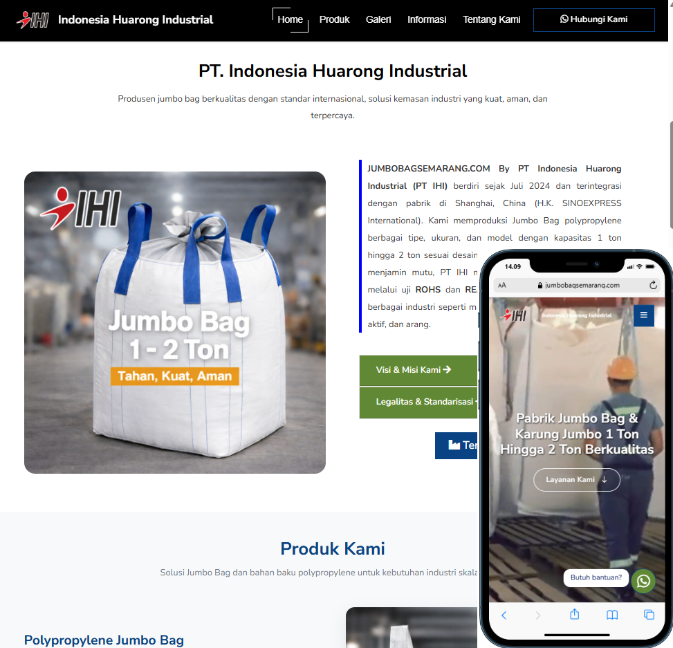 Website Pabrik JUMBOBAGSEMARANG.COM Jasa pembuatan website webdev semarang