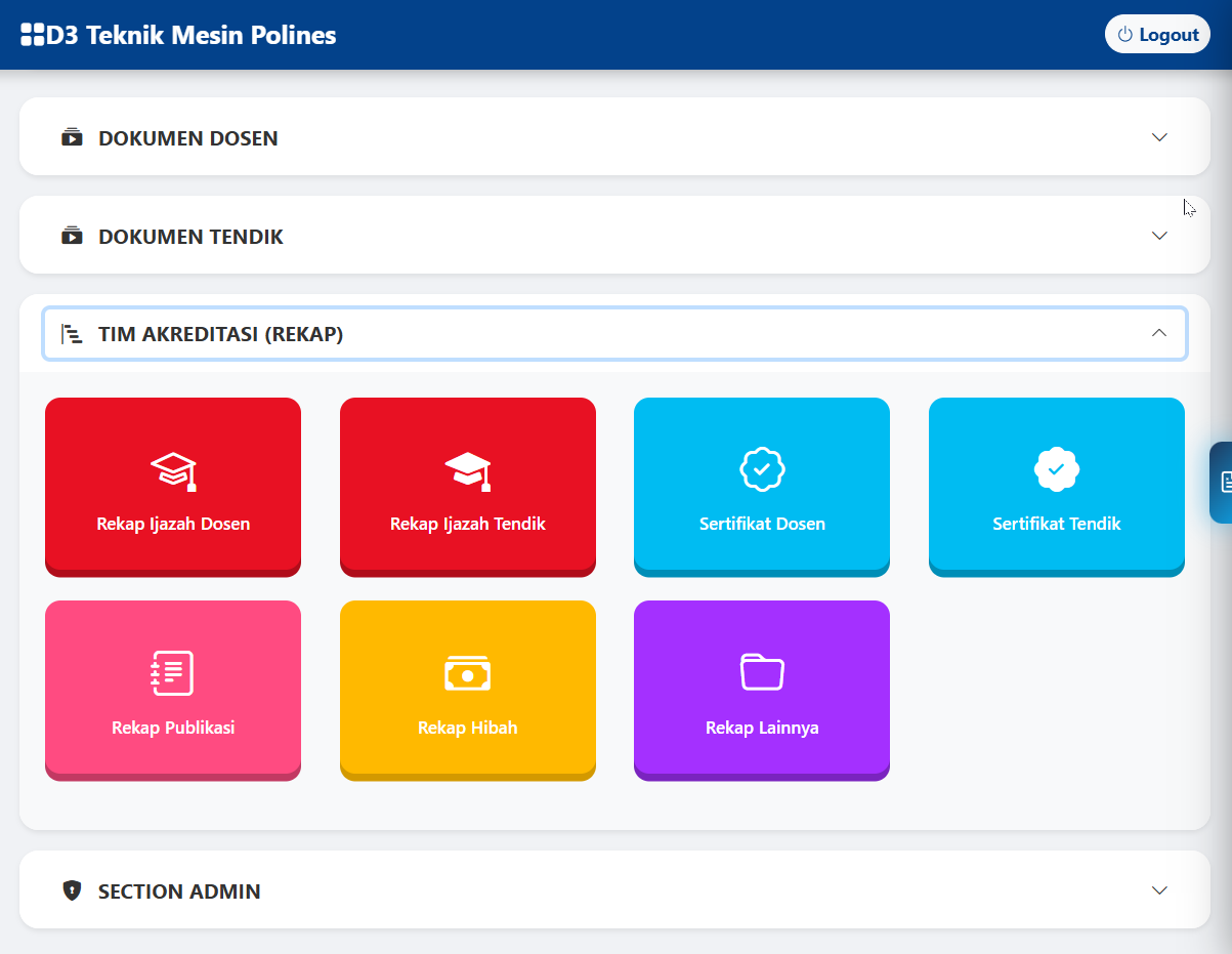 Aplikasi Pemberkasan Sertifikasi Polines Jasa pembuatan website webdev semarang