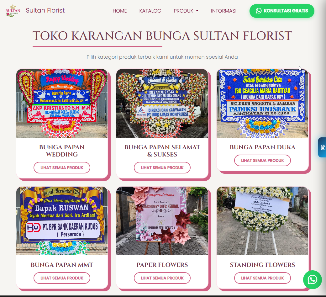 Toko karanganbungapapansemarang.com Jasa pembuatan website webdev semarang