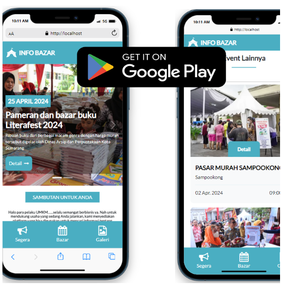 APLIKASI ANDROID INFO BAZAR Jasa pembuatan website webdev semarang