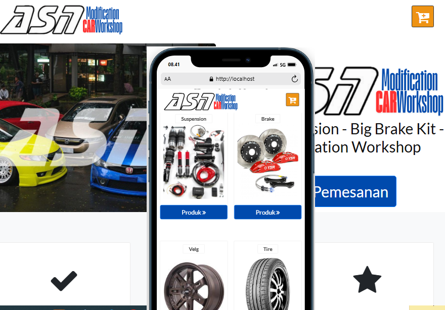 Penjualan dan inventory ASN Garage Aksesoris mobil Jasa pembuatan website webdev semarang