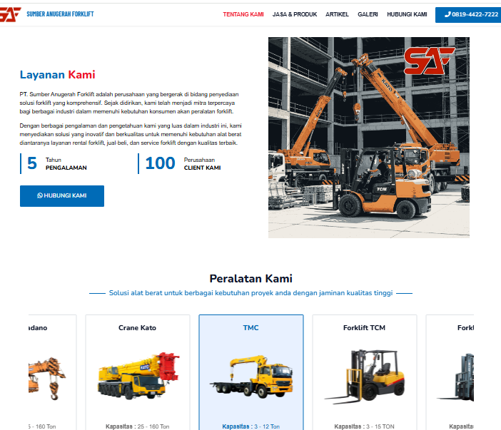 WEBSITE RENTAL & JUAL BELI FORKLIFTSEMARANG.CO.ID Jasa pembuatan website webdev semarang